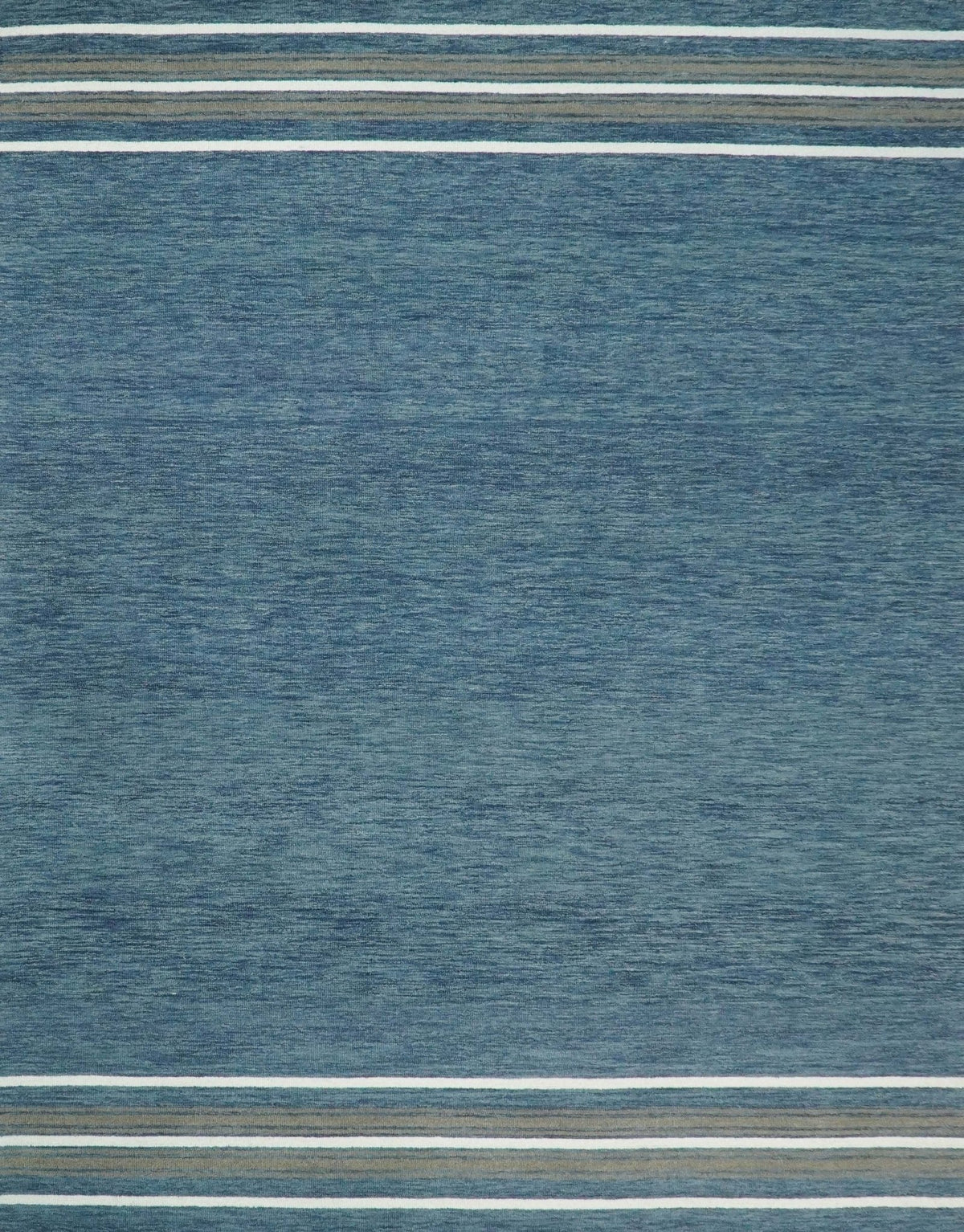 Modern Solid Design Blue Hand Tufted Wool Area Rug