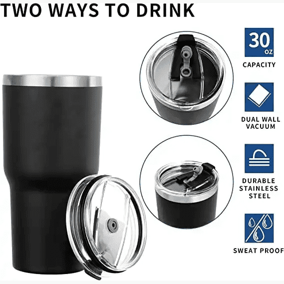 30oz Stainless Steel Tumblers โ Insulated Travel Mug with Lid