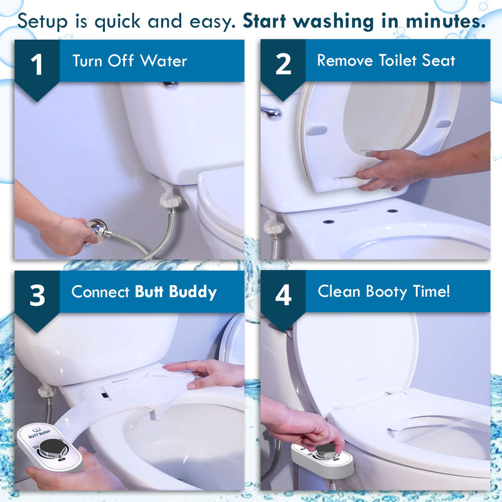 BUTT BUDDY - Bidet Toilet Attachment & Fresh Water Sprayer