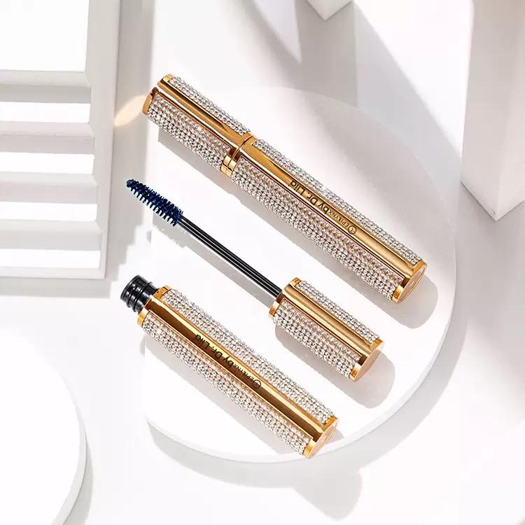 Mega Volume Vegan Mascara Black and Blue – Smudge-Proof with Handmade Diamond Case