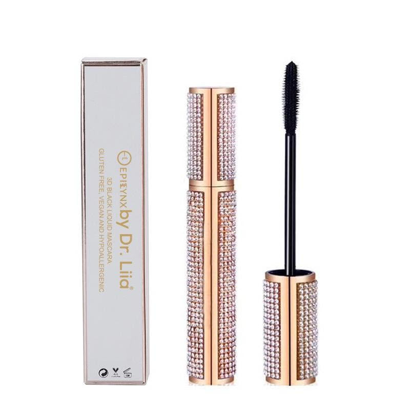Mega Volume Vegan Mascara Black and Blue – Smudge-Proof with Handmade Diamond Case