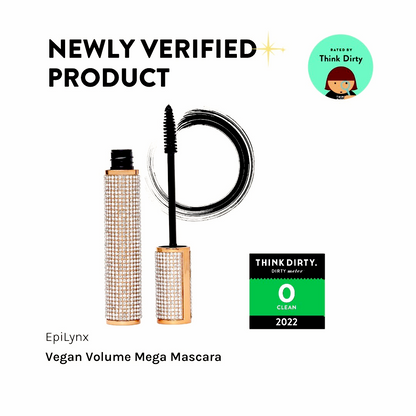 Mega Volume Vegan Mascara Black and Blue – Smudge-Proof with Handmade Diamond Case