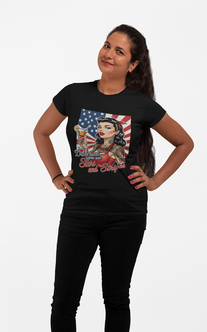 Drink Until You See Stars &amp; Stripes Retro Graphic Tee