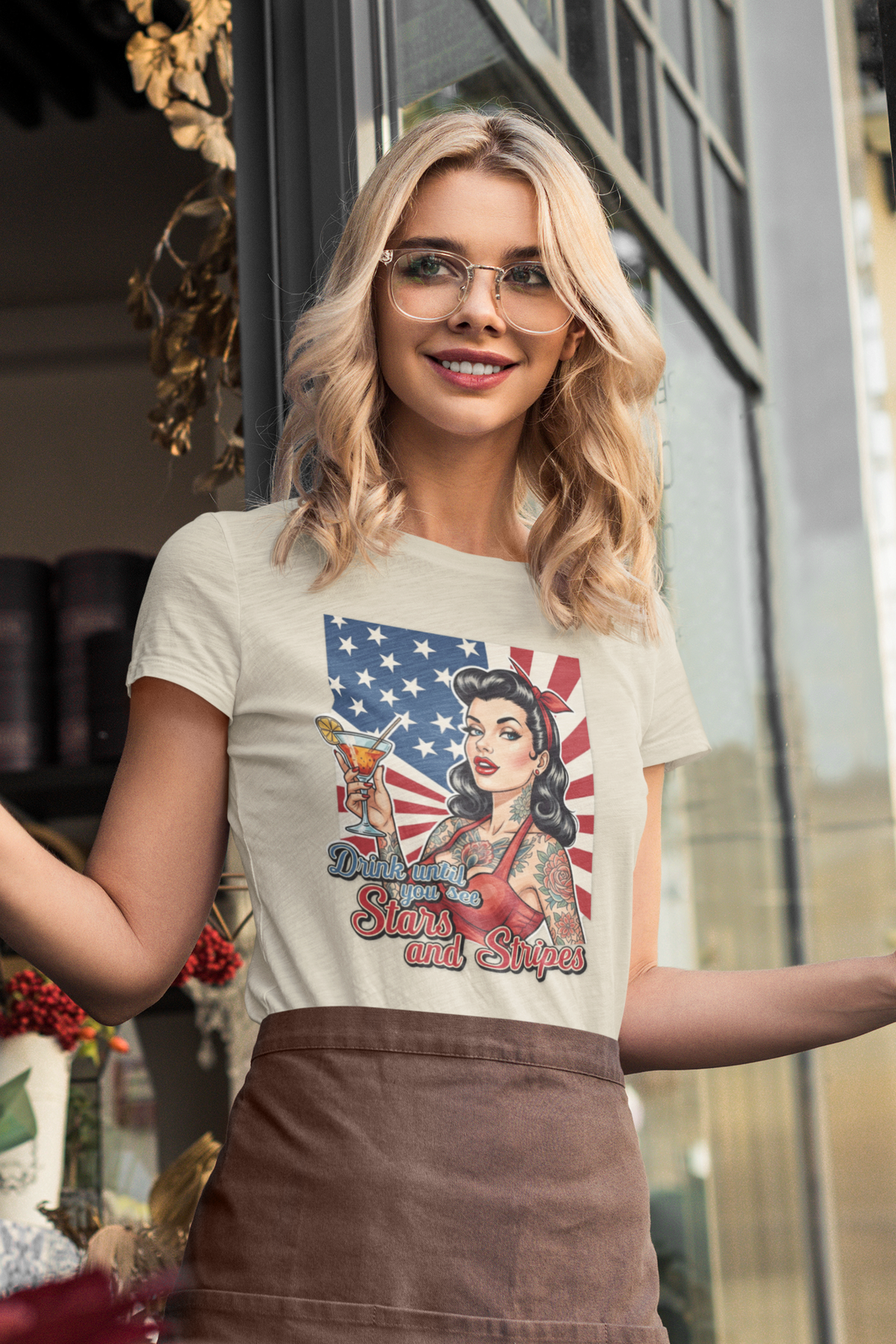 Drink Until You See Stars &amp; Stripes Retro Graphic Tee