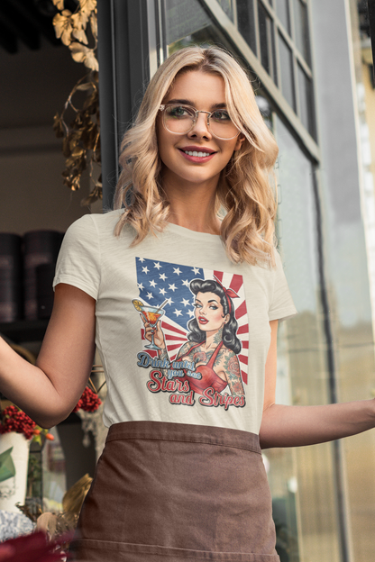 Drink Until You See Stars &amp; Stripes Retro Graphic Tee