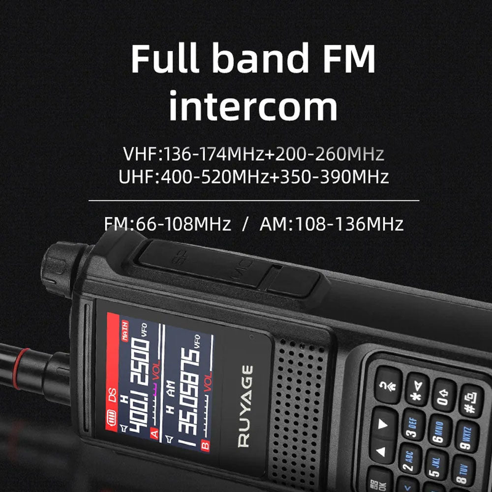 RUYAGE UV1D 5W 6-Band Analog Walkie Talkie Portable Radio