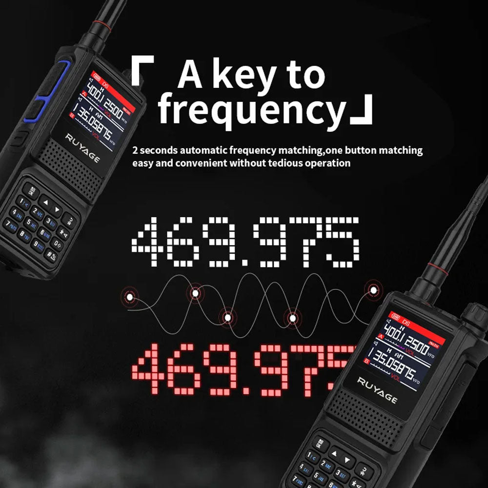 RUYAGE UV1D 5W 6-Band Analog Walkie Talkie Portable Radio