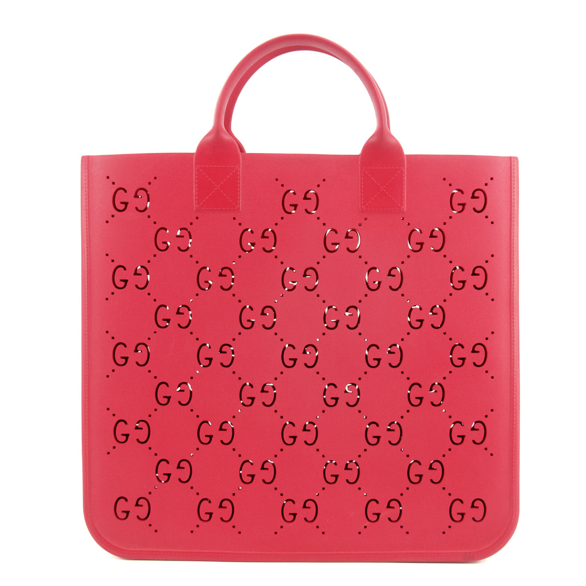 Gucci GG Monogram Rubber Pink Tote  