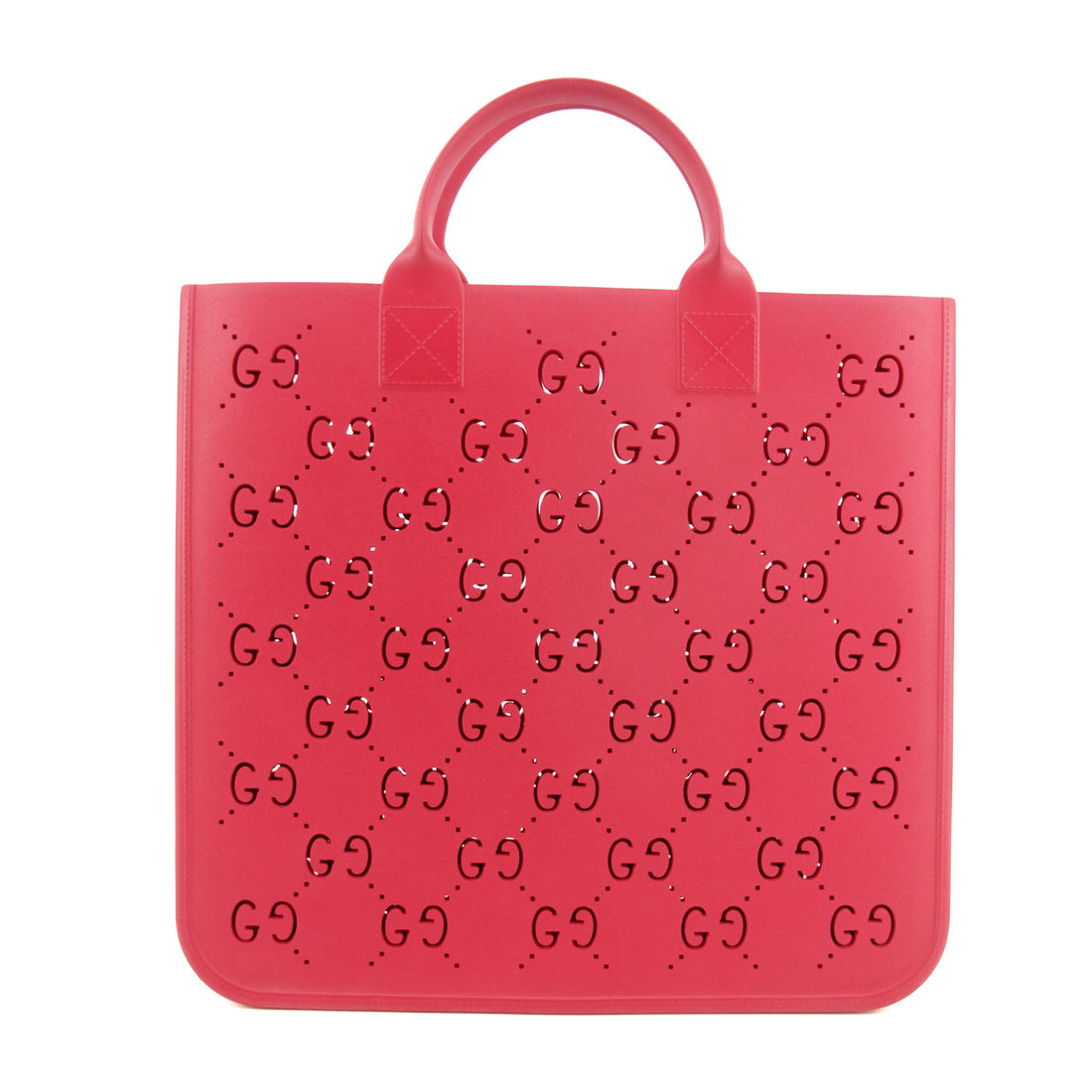 Gucci GG Monogram Rubber Pink Tote  