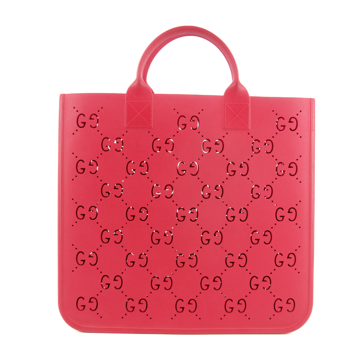 Gucci GG Monogram Rubber Pink Tote  