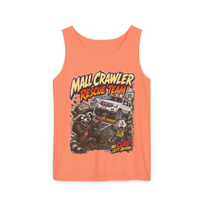 Mall Crawler Rescue Team Tank Top – Funny Raccoon Off-Road Graphic Tank