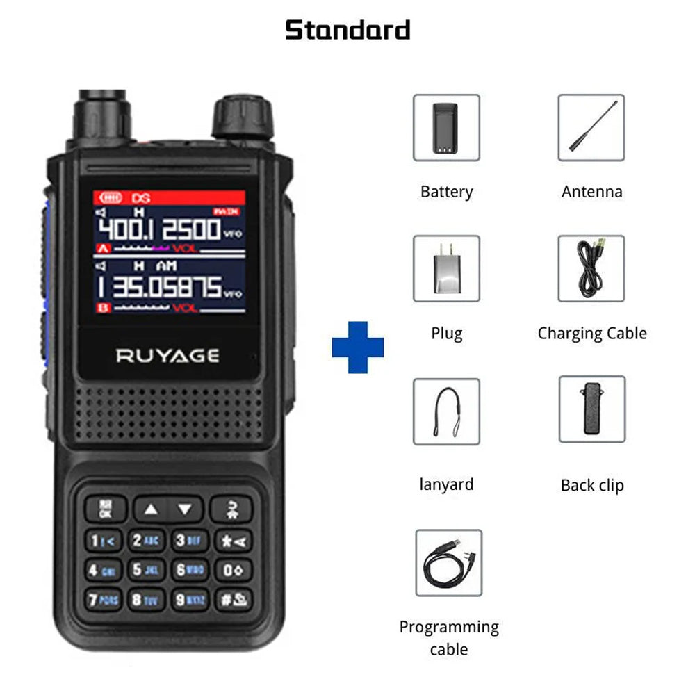 RUYAGE UV1D 5W 6-Band Analog Walkie Talkie Portable Radio