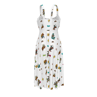 Baha Ranch The Last Roundup Western Rodeo Prairie Dress in White