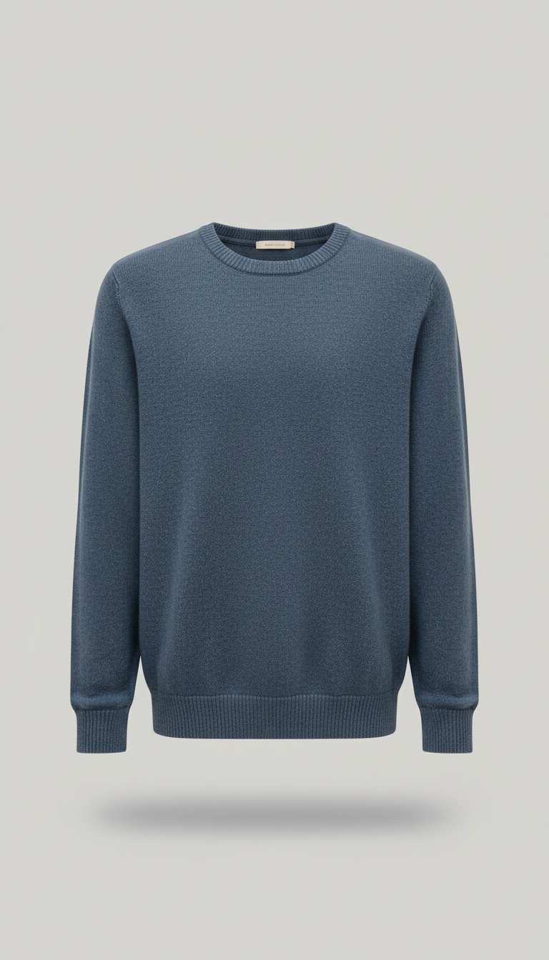Crewneck Sweater in Slate Blue