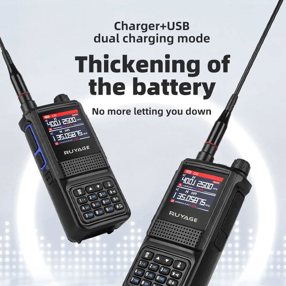 RUYAGE UV1D 5W 6-Band Analog Walkie Talkie Portable Radio