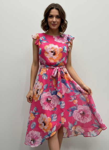 Shelby &amp; Palmer Floral Ruffled Sleeve