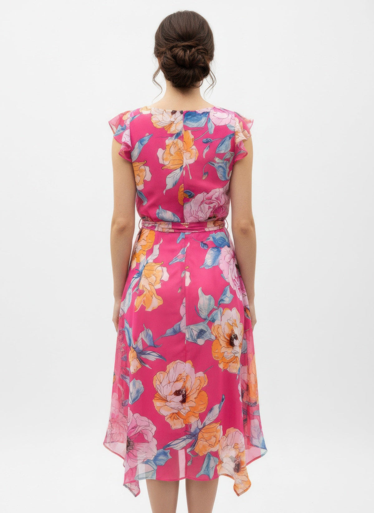 Shelby &amp; Palmer Floral Ruffled Sleeve
