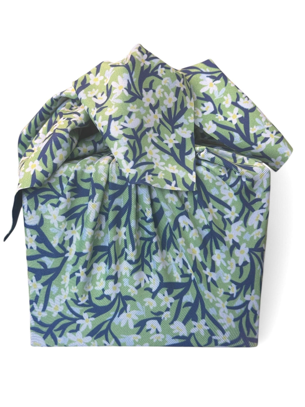 Set of 3 (S, L, XL) Reusable Cloth Furoshiki Gift Wrap | Spring Floral &amp; Deep Blue