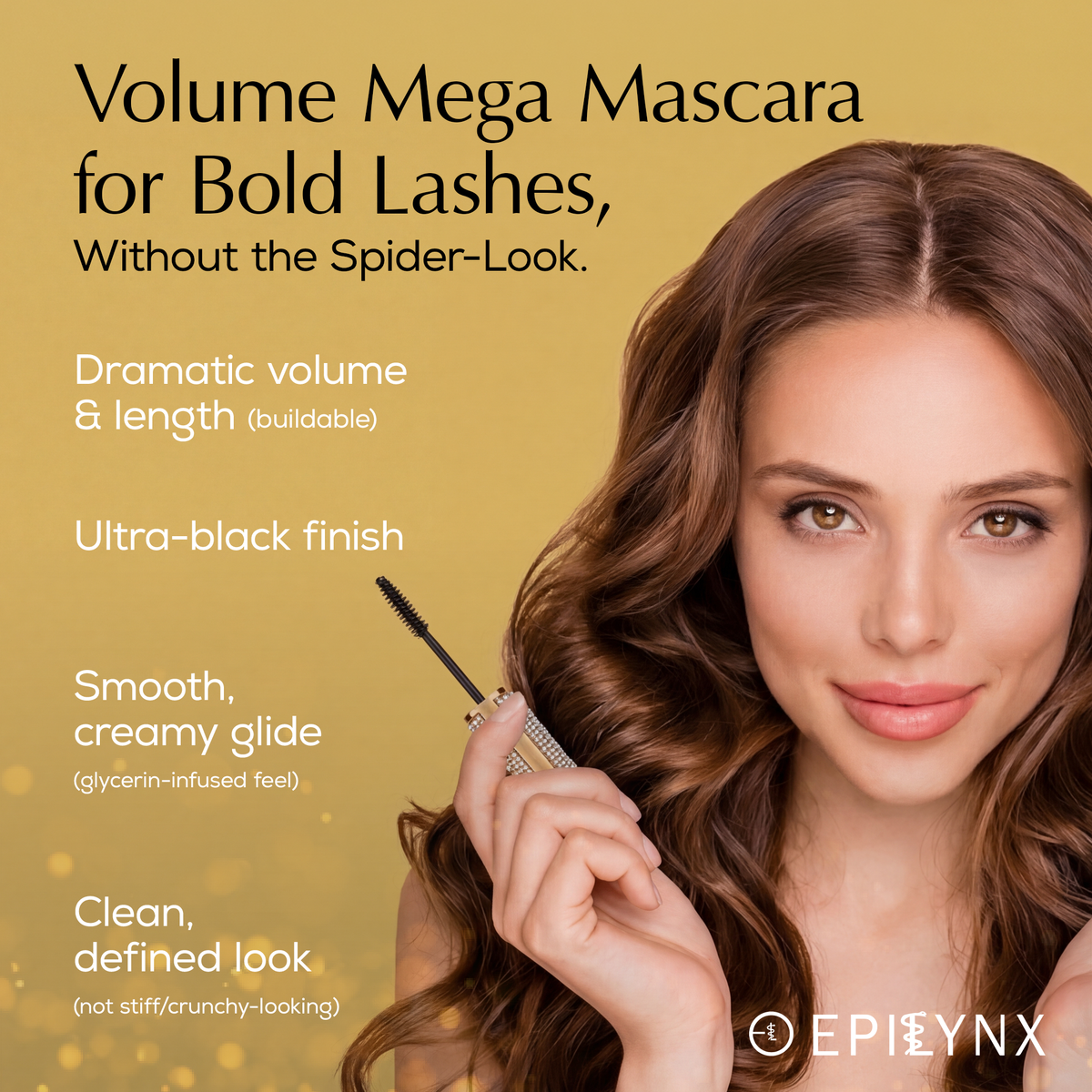 Mega Volume Vegan Mascara Black and Blue – Smudge-Proof with Handmade Diamond Case