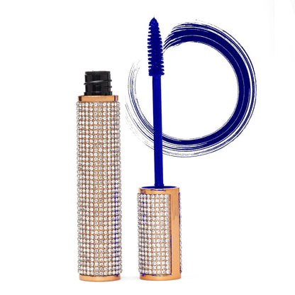 Mega Volume Vegan Mascara Black and Blue – Smudge-Proof with Handmade Diamond Case